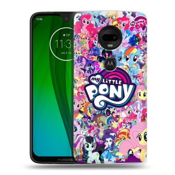Пластиковый чехол на Motorola Moto G7 с принтом My little pony Дружба чудо
