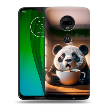 Пластиковый чехол на Motorola Moto G7 с принтом смешная панда
