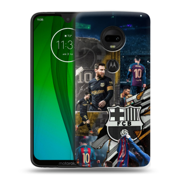Пластиковый чехол на Motorola Moto G7 с принтом Messi Barcelona