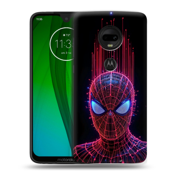 Пластиковый чехол на Motorola Moto G7 с принтом Spiderman Человек паук