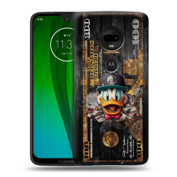 Пластиковый чехол на Motorola Moto G7 с принтом Дональд Дак Доллар