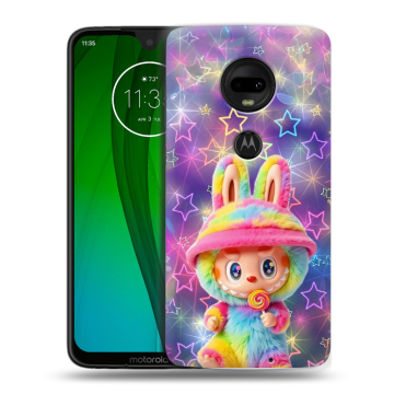 Пластиковый чехол на Motorola Moto G7 с принтом Labubu Лабубу