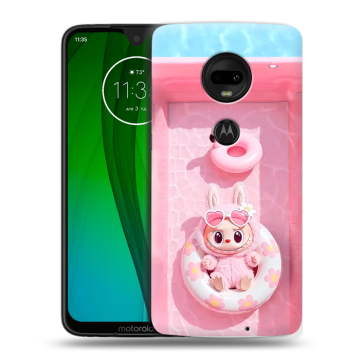 Пластиковый чехол на Motorola Moto G7 с принтом Labubu Лабубу