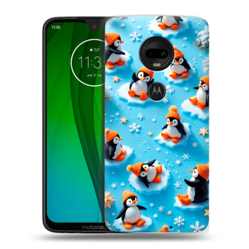 Пластиковый чехол на Motorola Moto G7 с принтом Новый год