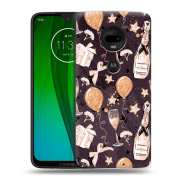 Пластиковый чехол на Motorola Moto G7 с принтом Новый год
