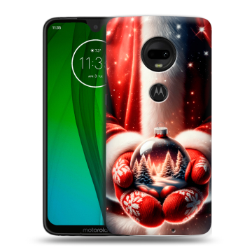 Пластиковый чехол на Motorola Moto G7 с принтом Новый год