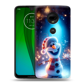 Пластиковый чехол на Motorola Moto G7 с принтом Новый год