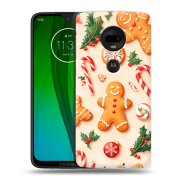 Пластиковый чехол на Motorola Moto G7 с принтом Новый год