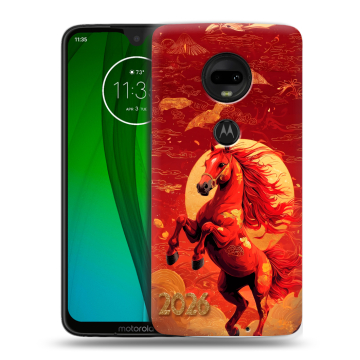 Пластиковый чехол на Motorola Moto G7 с принтом Новый год