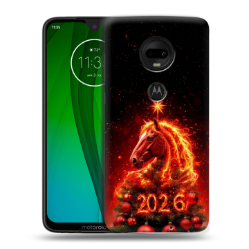 Пластиковый чехол на Motorola Moto G7 с принтом Новый год
