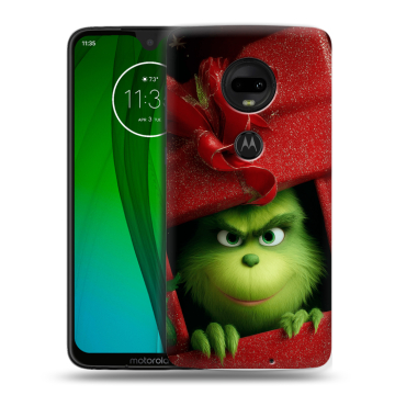 Пластиковый чехол на Motorola Moto G7 с принтом Новый год