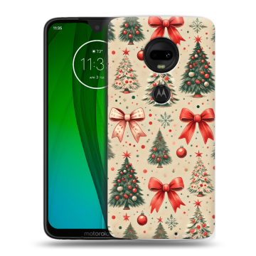 Пластиковый чехол на Motorola Moto G7 с принтом Новый год