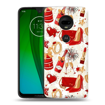 Пластиковый чехол на Motorola Moto G7 с принтом Новый год