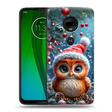 Пластиковый чехол на Motorola Moto G7 с принтом Новый год