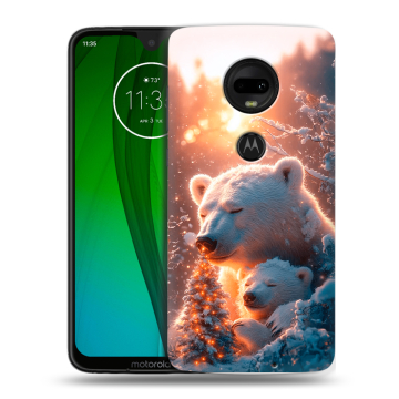 Пластиковый чехол на Motorola Moto G7 с принтом Новый год