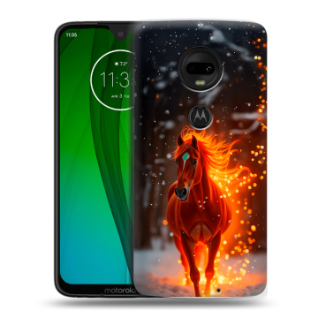 Пластиковый чехол на Motorola Moto G7 с принтом Новый год