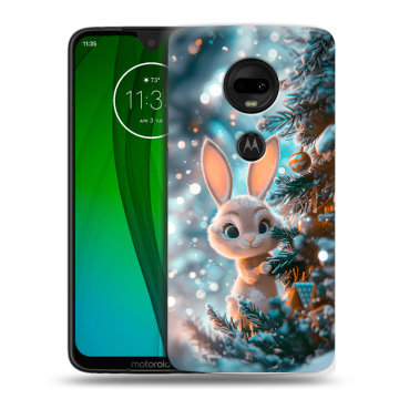 Пластиковый чехол на Motorola Moto G7 с принтом Новый год