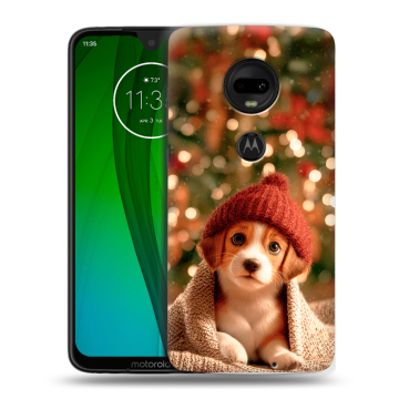 Пластиковый чехол на Motorola Moto G7 с принтом Новый год