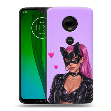 Пластиковый чехол на Motorola Moto G7 с принтом женский