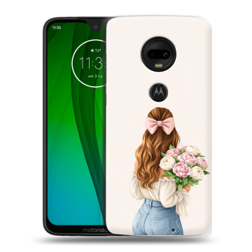 Пластиковый чехол на Motorola Moto G7 с принтом женский