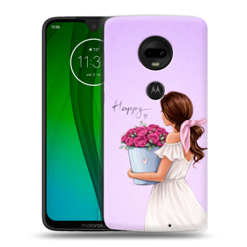 Пластиковый чехол на Motorola Moto G7 с принтом женский