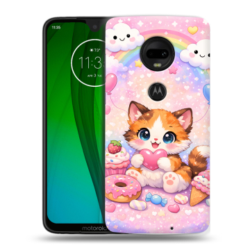 Пластиковый чехол на Motorola Moto G7 с принтом для девочек