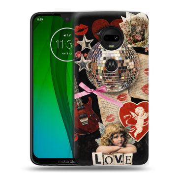 Пластиковый чехол на Motorola Moto G7 с принтом для девочек