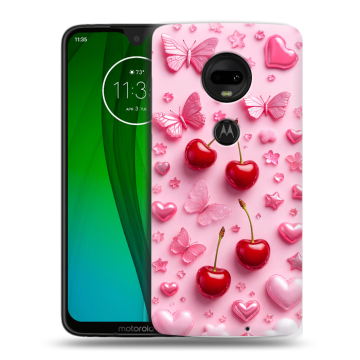 Пластиковый чехол на Motorola Moto G7 с принтом для девочек