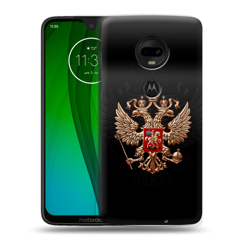 Пластиковый чехол на Motorola Moto G7 с принтом Герб России Пластиковый чехол на Motorola Moto G7 с принтом Герб России