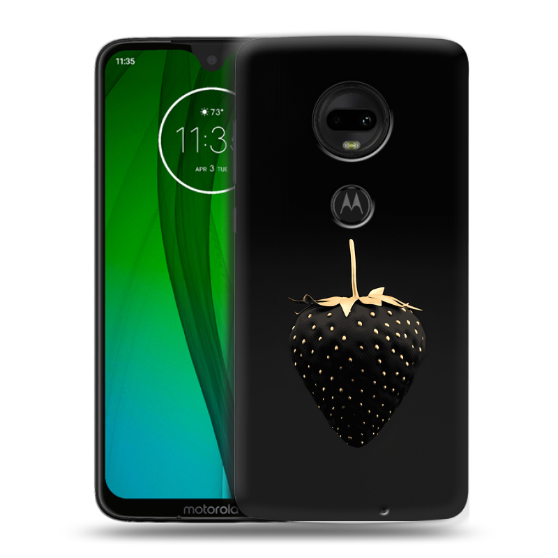 Пластиковый чехол на Motorola Moto G7 с принтом Черная клубника Пластиковый чехол на Motorola Moto G7 с принтом Черная клубника