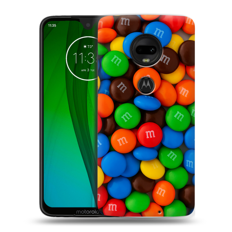Пластиковый чехол на Motorola Moto G7 с принтом Конфеты Пластиковый чехол на Motorola Moto G7 с принтом Конфеты