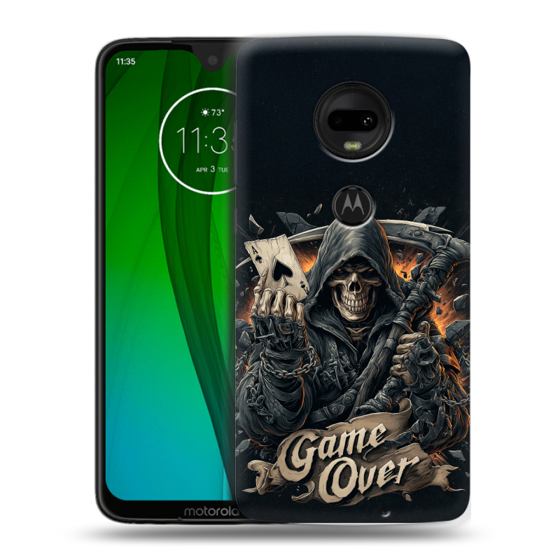 Пластиковый чехол на Motorola Moto G7 с принтом Скелет карты Пластиковый чехол на Motorola Moto G7 с принтом Скелет карты