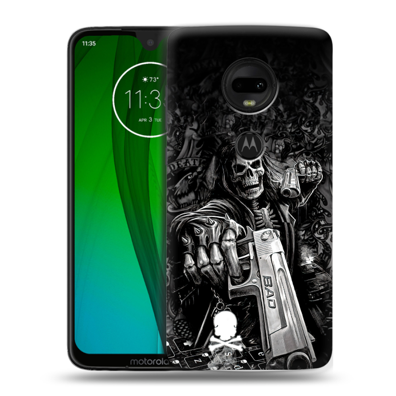 Пластиковый чехол на Motorola Moto G7 с принтом Скелет Пластиковый чехол на Motorola Moto G7 с принтом Скелет