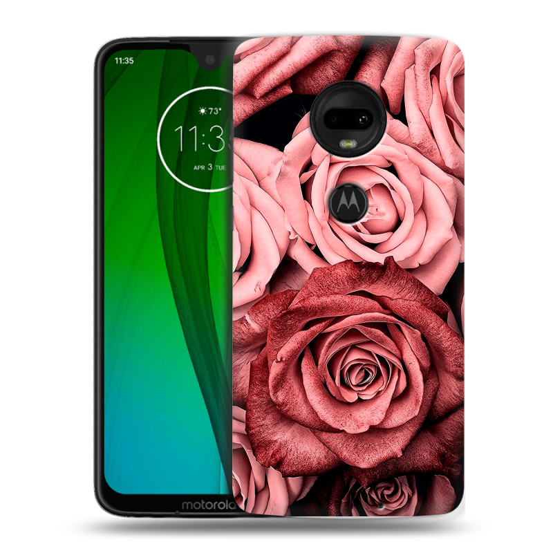 Пластиковый чехол на Motorola Moto G7 с принтом Цветы розы Пластиковый чехол на Motorola Moto G7 с принтом Цветы розы