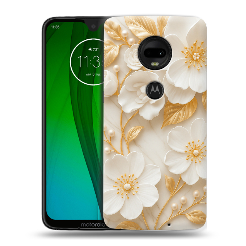 Пластиковый чехол на Motorola Moto G7 с принтом Цветы Пластиковый чехол на Motorola Moto G7 с принтом Цветы