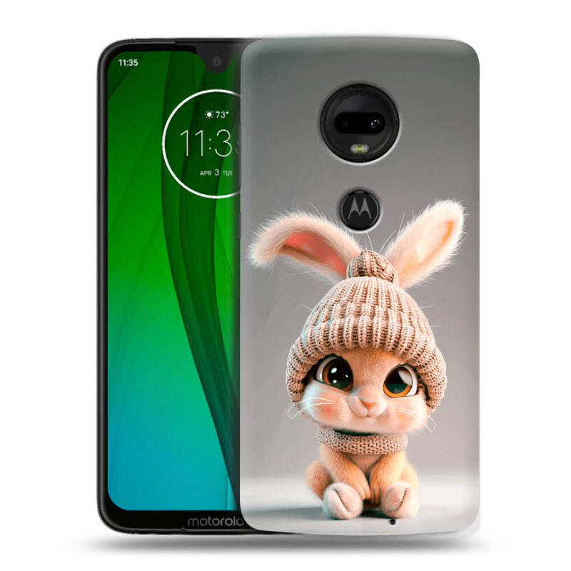 Пластиковый чехол на Motorola Moto G7 с принтом Кролик Пластиковый чехол на Motorola Moto G7 с принтом Кролик