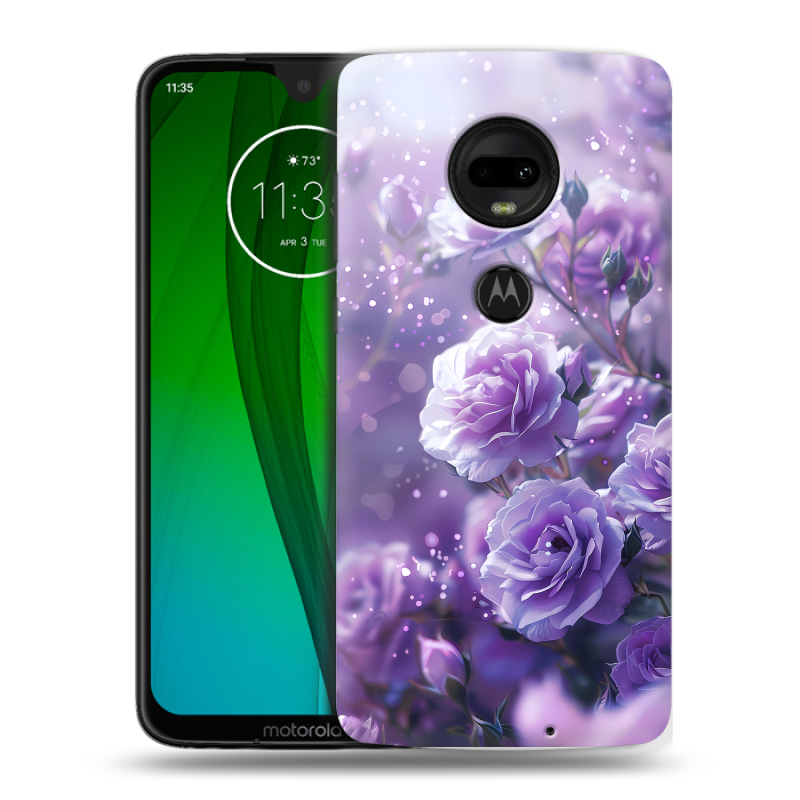 Пластиковый чехол на Motorola Moto G7 с принтом Розы цветы Пластиковый чехол на Motorola Moto G7 с принтом Розы цветы