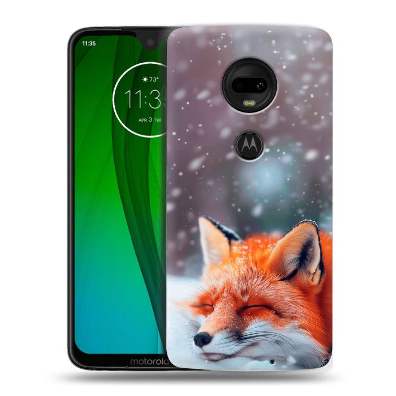 Пластиковый чехол на Motorola Moto G7 с принтом лиса Пластиковый чехол на Motorola Moto G7 с принтом лиса