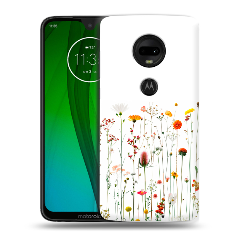 Пластиковый чехол на Motorola Moto G7 с принтом цветы Пластиковый чехол на Motorola Moto G7 с принтом цветы