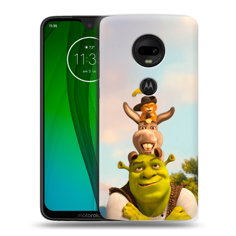 Пластиковый чехол на Motorola Moto G7 с принтом Шрек Shrek Пластиковый чехол на Motorola Moto G7 с принтом Шрек Shrek