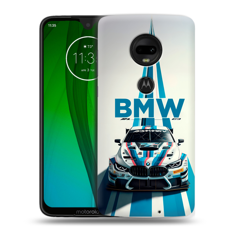 Пластиковый чехол на Motorola Moto G7 с принтом БМВ BMW Пластиковый чехол на Motorola Moto G7 с принтом БМВ BMW