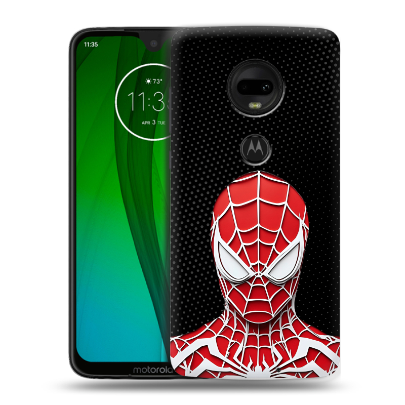 Пластиковый чехол на Motorola Moto G7 с принтом человек паук spiderman Пластиковый чехол на Motorola Moto G7 с принтом человек паук spiderman