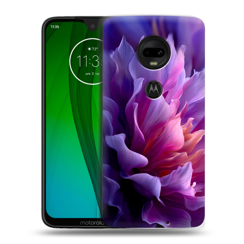 Пластиковый чехол на Motorola Moto G7 с принтом женский цветы Пластиковый чехол на Motorola Moto G7 с принтом женский цветы