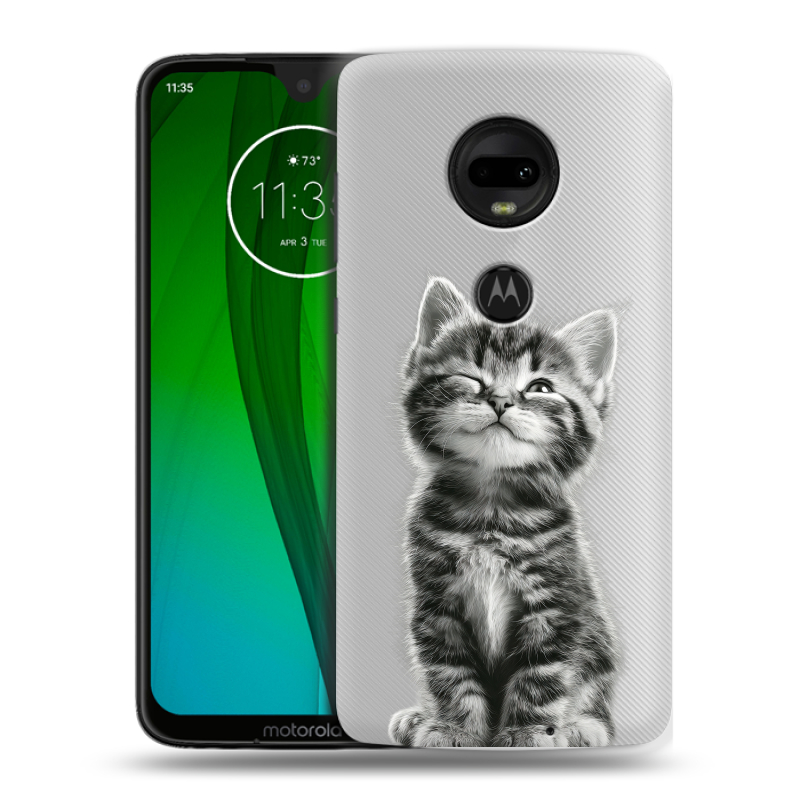 Пластиковый чехол на Motorola Moto G7 с принтом Котенок Пластиковый чехол на Motorola Moto G7 с принтом Котенок