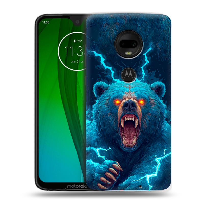 Пластиковый чехол на Motorola Moto G7 с принтом Медведь Пластиковый чехол на Motorola Moto G7 с принтом Медведь