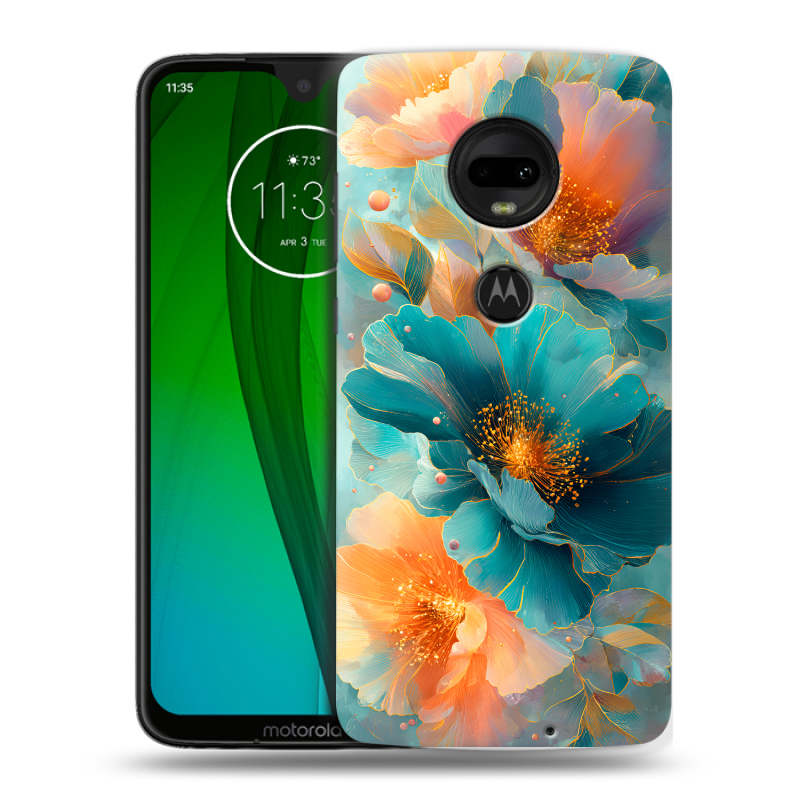 Пластиковый чехол на Motorola Moto G7 с принтом Цветы Пластиковый чехол на Motorola Moto G7 с принтом Цветы