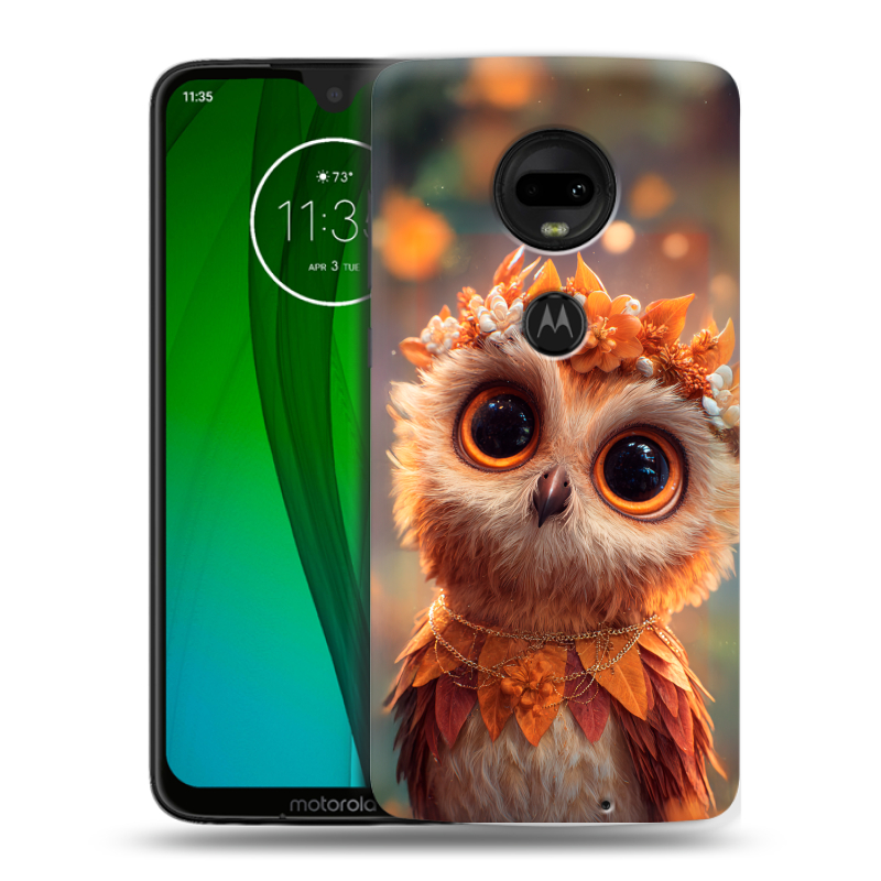 Пластиковый чехол на Motorola Moto G7 с принтом Милая сова Пластиковый чехол на Motorola Moto G7 с принтом Милая сова