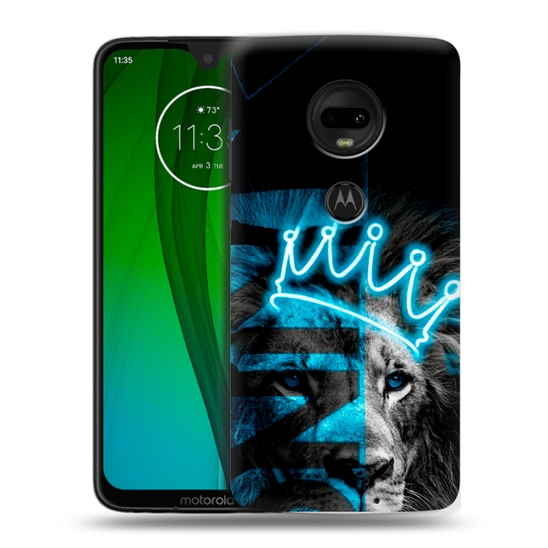 Пластиковый чехол на Motorola Moto G7 с принтом Король лев Пластиковый чехол на Motorola Moto G7 с принтом Король лев