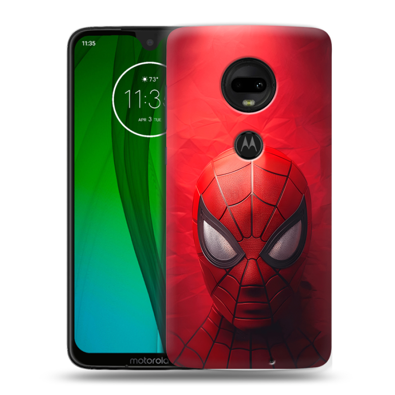 Пластиковый чехол на Motorola Moto G7 с принтом Spiderman Человек паук Пластиковый чехол на Motorola Moto G7 с принтом Spiderman Человек паук