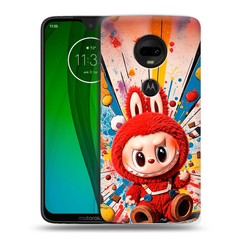 Пластиковый чехол на Motorola Moto G7 с принтом Labubu Лабубу Пластиковый чехол на Motorola Moto G7 с принтом Labubu Лабубу